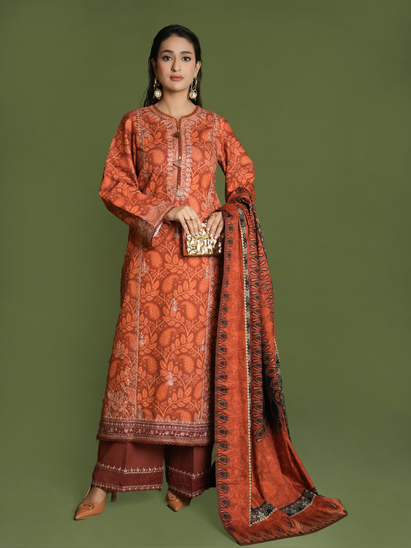 EMBROIDERED-3PC SLUB KHADDAR-VM358