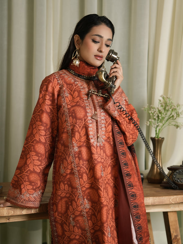 EMBROIDERED-3PC SLUB KHADDAR-VM358