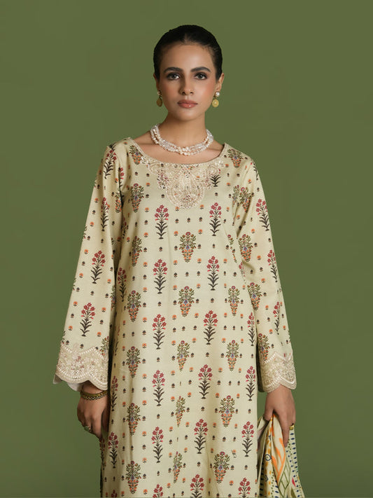 EMBROIDERED-3PC SLUB KHADDAR-VM354