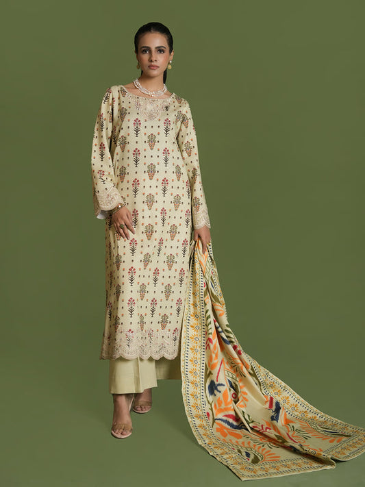 EMBROIDERED-3PC SLUB KHADDAR-VM354