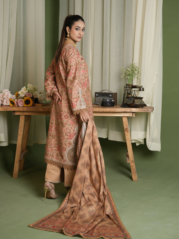 EMBROIDERED-3PC SLUB KHADDAR-VM359