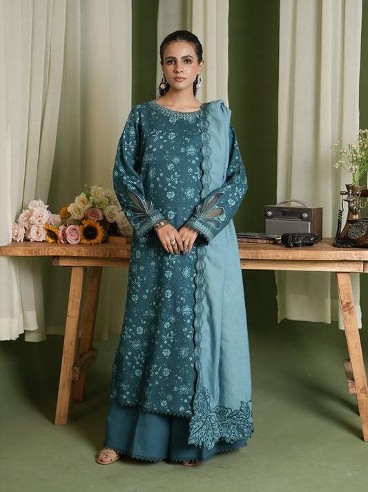 EMBROIDERED-3PC SLUB KHADDAR-VM362