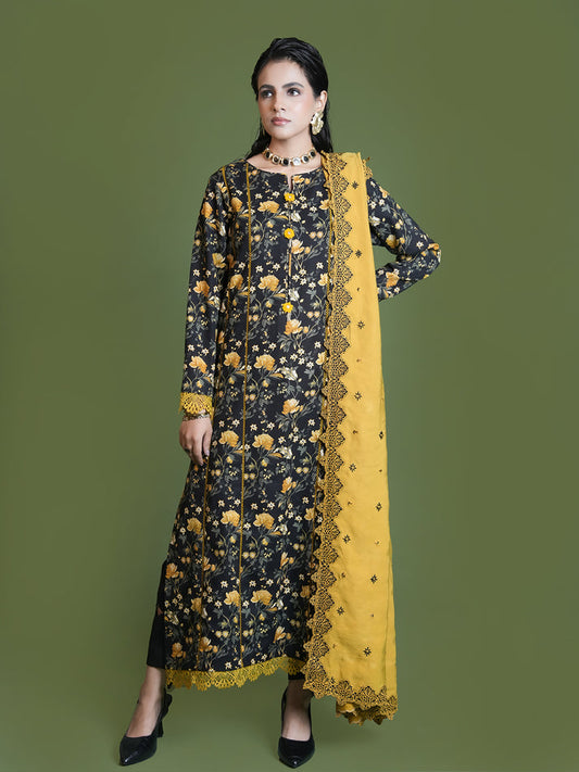 EMBROIDERED-3PC SLUB KHADDAR-VM360