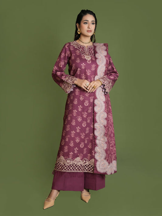 EMBROIDERED-3PC SLUB KHADDAR-VM356