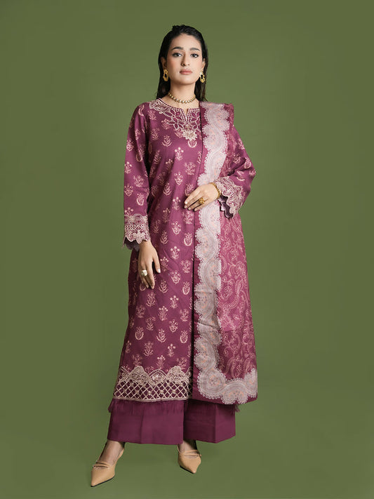 EMBROIDERED-3PC SLUB KHADDAR-VM356