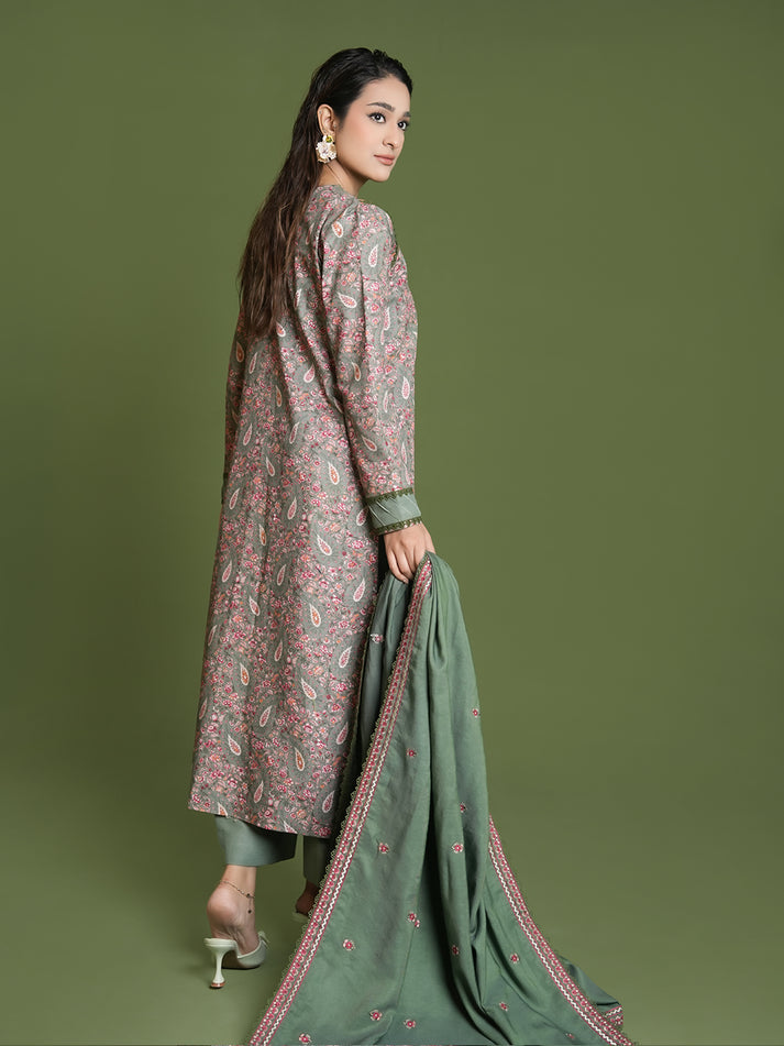 EMBROIDERED-3PC SLUB KHADDAR-VM361