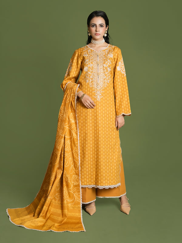 EMBROIDERED-3PC SLUB KHADDAR-VM357