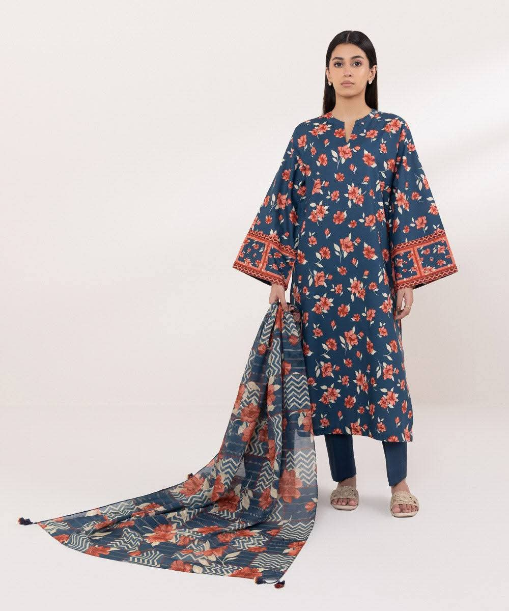 3 Piece Unstitched Printed Lawn Suit | SPR-2617-A