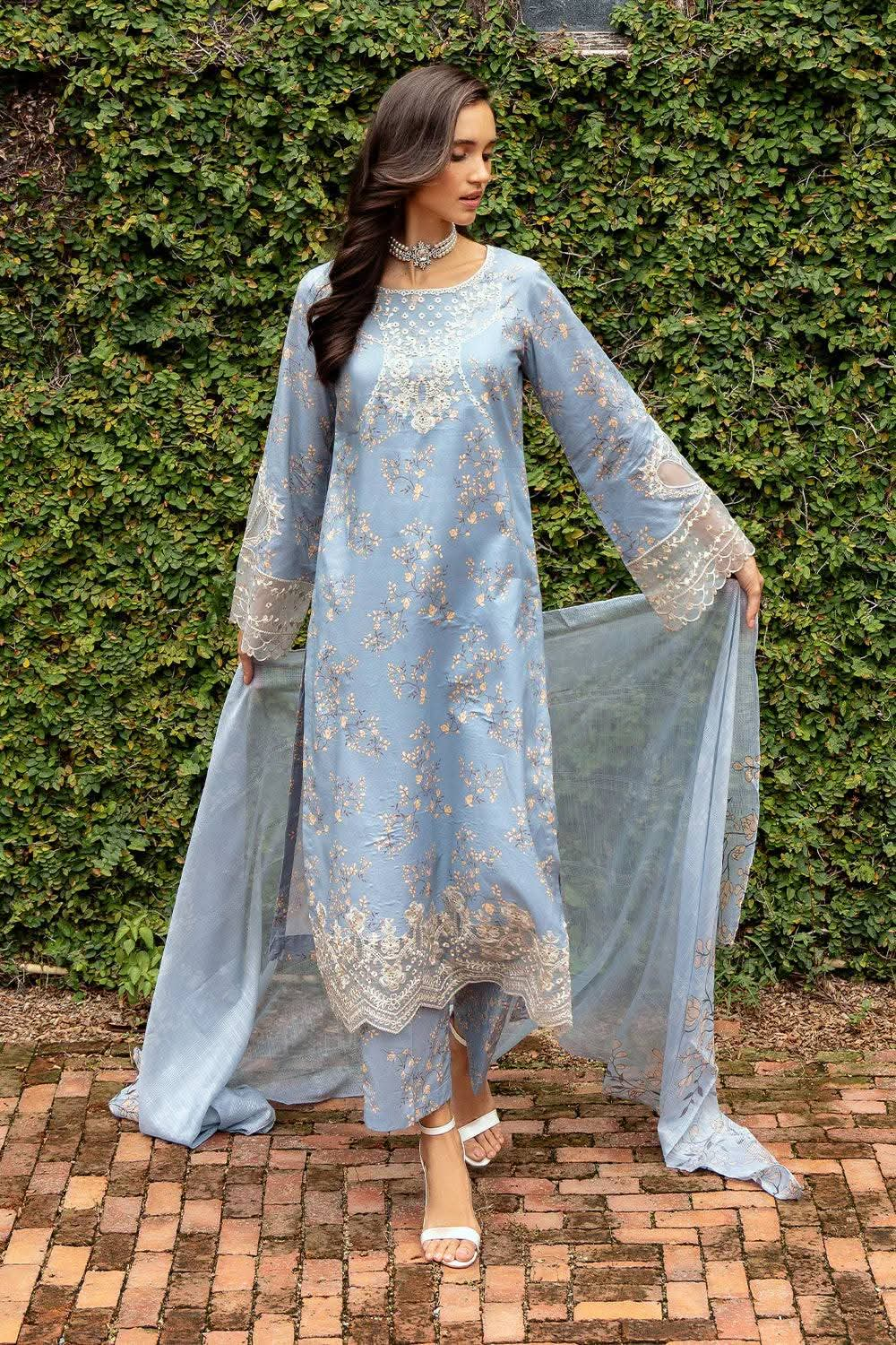 3 Piece Unstitched Printed Lawn Suit | IZK-2416-A